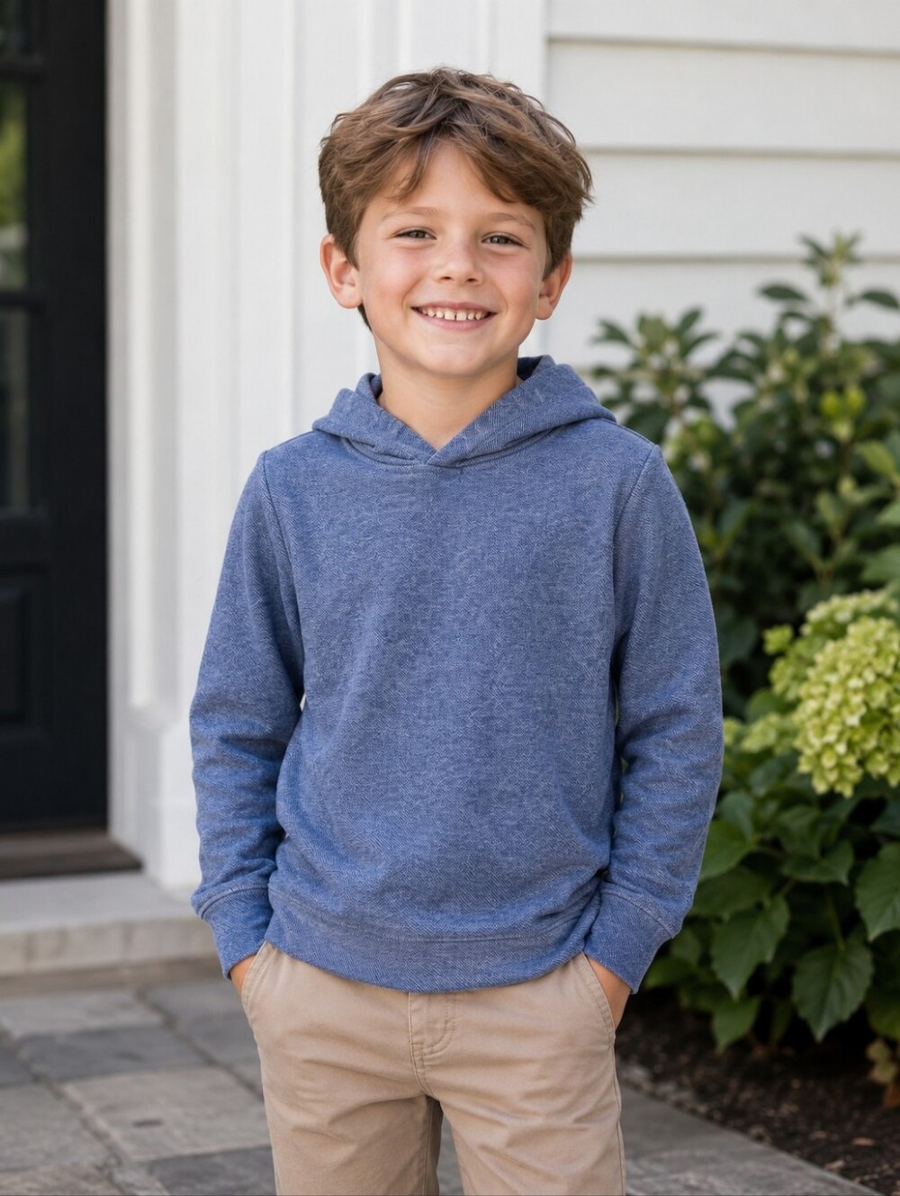 J. Crew Crewcuts Hoodie Hooded Pullover Blue Soft Comfy Cozy Size 8-9 M